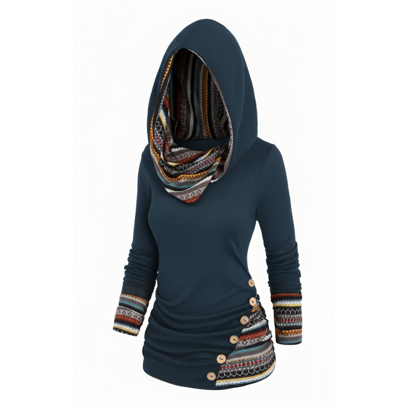 SIERRA Boho Patchwork Hoodie