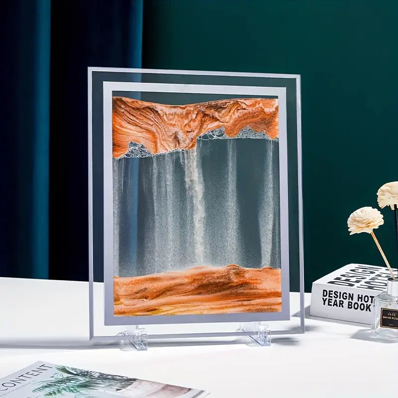 Quadro de areia de fluxo em cascata