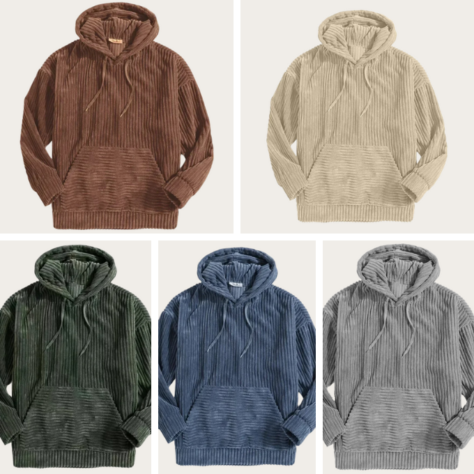 Hoodie de veludo de linha de madeira