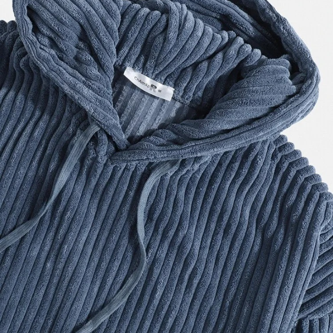 Hoodie de veludo de linha de madeira