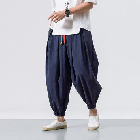 Men’s Loose Fit Harem Pants – Elastic Cuff & Drawstring Waist