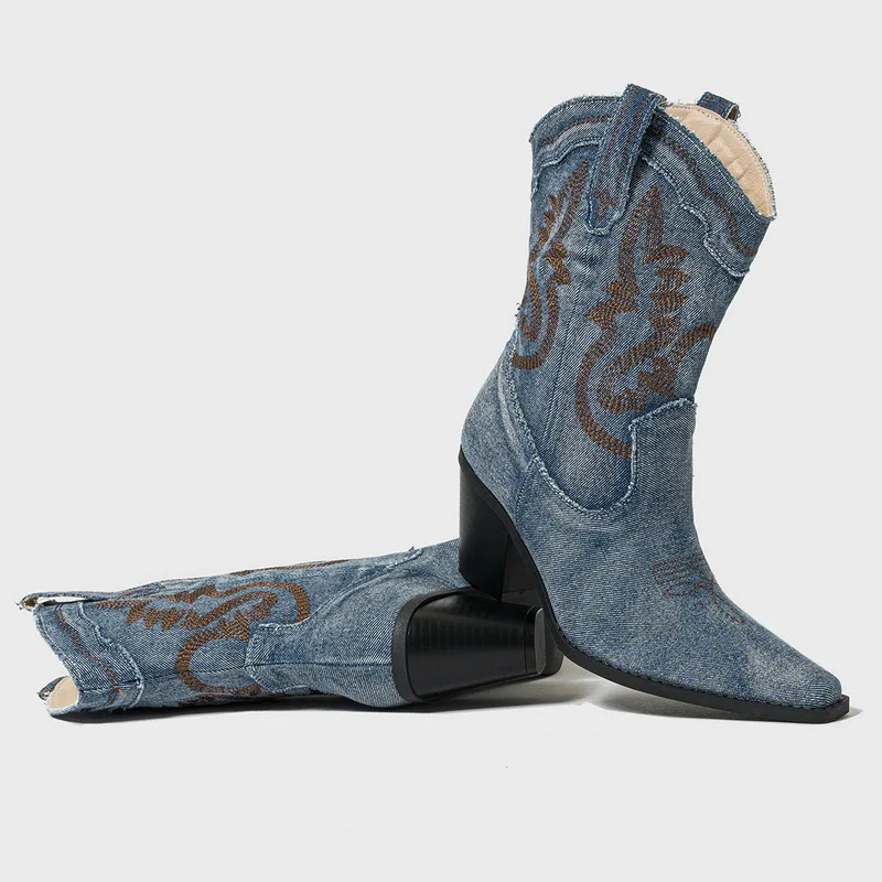 Botas de jeans rústicas