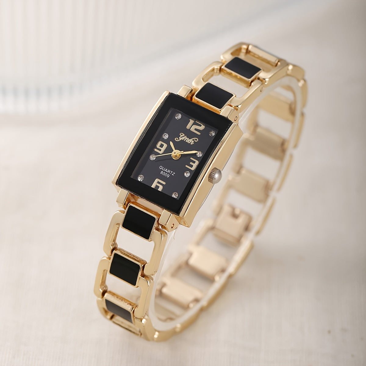 Elegant Womens Quartz Watch  Chic Rectangular Alloy Band Perfect Christmas or Halloween Gift